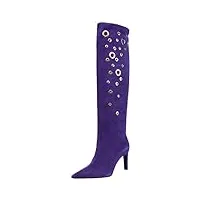 pinko femme lehar bottes en daim + motif occ tendance, w88 violet prisme, 40 eu