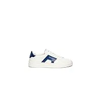 santoni double buckle sneakers chaussures homme cuir blanc bleu mbgt21779pnngxavi48, blanc, 42 eu