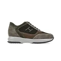 hogan hxm00n0q101 mh6543l sneakers interactive pour homme, vert et marron, taille, multicolore, 41 eu