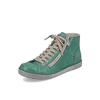 rieker femme chaussures à lacets z1221, dame chaussures de sport lacées,semelle intérieure amovible,chaussure de ville,vert (grün / 53),38 eu / 5 uk