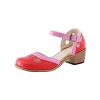 rtpr sandales plates d'été décontractées pour femme - printemps et été 2023 - style européen et américain - grande boucle de couleur assortie - sandales décontractées - chaussures jaunes - 38, rouge,