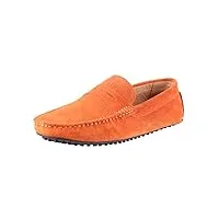 elara mocassins homme chaussures de voile en daim chunkyrayan rl1001 orange-41