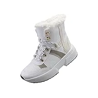 mcnuss bottes de neige d'hiver imperméables pour femmes, bottines en daim/coton, chaudes doublées de fourrure, antidérapantes, bottes de randonnée en plein air pour femmes