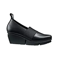 trippen chaussure à talon-compensée, style slip-on, minimaliste et élégant, avec large élastique sur le col du pied., noir , 40 eu