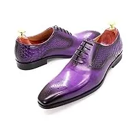 générique pour des hommes richelieus à lacets en cuir oxfords uniformes de travail derbys de fête de mariage respirant,purple-47