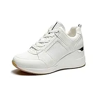 baskets compensées à la mode pour femmes - chaussures respirantes décontractées, chaussures de tennis antidérapantes, chaussures confortables pour femmes