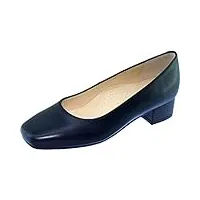 escarpins d'hotesses - escarpins d'hotesses bora-bora alarm free escarpin chaussure uniforme femme bout carré confort & grande largeur couleur - cuir bleu marine, taille - 39