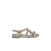 alma en pena sandale plate pour femme avec strass v23347 combi lime, bronze, 38 eu