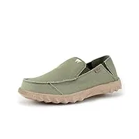 kickback couch - chaussures pour hommes - couleur mid green - slip on légères en coton pour hommes - mocassins pour hommes - chaussures casual - chaussure d'été pour hommes - taille eu45