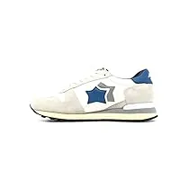 atlantic stars g5568 sneaker uomo white/light grey suede/fabric shoes man-42