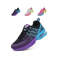 hitmars basket femme chaussures de sport running sneaker air respirant chaussures de course légères chaussures de running fitness gym jogging outdoor noir eu 39