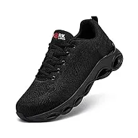 larnmern chaussures de sécurité hommes embout acier baskets de sécurité amorti confort chaussures de travail légere respirante anti-impact(noir fad 138,43eu)