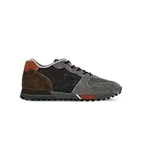 hogan hxm3830an51 s9e840v sneakers pour homme h383 en daim gris marron et orange, multicolore, 42 eu