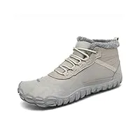 saguaro bottes de neige pour homme femme doublure confortable barefoot chaussures chaudes bottines hiver antidérapant, gris 44