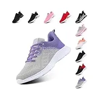 chaussure de course femme légères respirante chaussures de sport fitness gym athlétiques confortables chaussures de running jogging sneakers violet eu 39