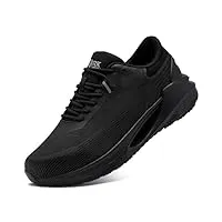 larnmern chaussures de securite homme confortables amorti basket de secruite embout en acier chaussures travail legeres chaussures de sport securite respirantes (b noir, 40eu)