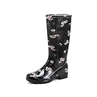 rumkok bottes de pluie femme, original caoutchouc bottine, antidérapant imperméable à l'eau confortable bottes pluie femme
