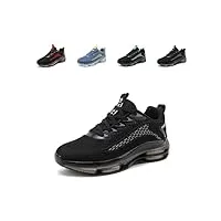 chaussures de running homme basket chaussure sport marche course coussin d'air outdoor légères respirantes antidérapant noir eu 43