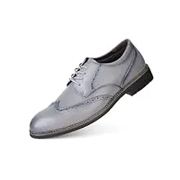 ryehack chaussure derby homme ville habillées affaires à lacets oxford pour hommes brogues casual costume chaussure gris 43eu