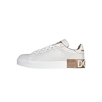 dolce & gabbana chaussures sneakers portofino femme ck1544 blanc or, blanc or, 38.5 eu