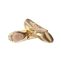 chaussures de ballet composites en cuir pu chaussures de danse professionnelles souples pour femmes semelle fendue rose noir vente en gros ballerine danse, doré, 37 1/3 eu