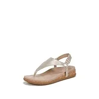vionic copal kirra sandales plates à lanières tendance pour femme avec semelle intérieure orthopédique dissimulée tailles 38 à 46, cuir métallique doré, 40 eu