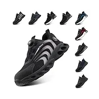 hitmars chaussures de sécurité hommes femmes basket securite chaussure de travail safety shoes confortable baskets chantiers sneakers gris eu43