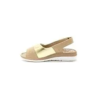pediconfort - sandales cuir pattes scratchs - femme - taille : 42 - couleur : beige