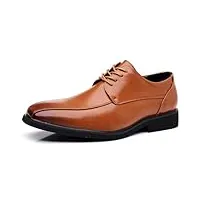 ppxid chaussure homme cuir, lacets derby mariage dressing oxford business chaussure pour mariage travail fête-jaune 50