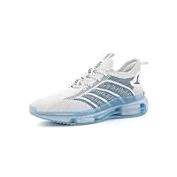 hitmars baskets et chaussures de sport homme femme chaussures de running légères respirant course sneakers gym fitness ourdoor c blanc eu 43