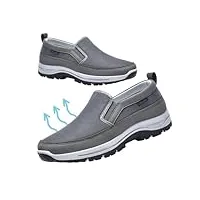 chaussures de sport en salle homme chaussure homme sans lacets chaussure homme ville slip on mesh respirante sneakers course loisirs walking fitness sneakers,gris,44/270mm
