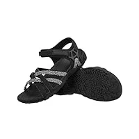 outpro sandales de trekking pour femme avec sangle de soutien de la voûte plantaire - sandales de sport - sandales de randonnée pour femme - vacances à la plage - chaussures aquatiques, noir , 39 eu