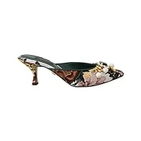 dolce & gabbana multicolor crystal embellishment slip on sandals eu36.5/us6