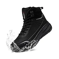 larnmern hommes bottes militaires chaussures de randonnée homme bottine durable de combat tactique botte chaussures de travail respirantes(44.5 eu,noir)