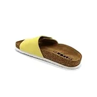 leon 4022 sandales sabots mules chaussons chaussures en cuir, femme, jaune, eu 38
