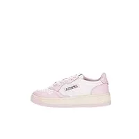 autry chaussures sneakers femme en cuir aulw wb37blanc-rose, blanc et rose., 38 eu