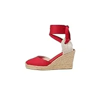 soludos sandales espadrilles compensées marseille pour femme, rouge flamenco, 36 eu