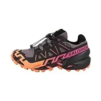 salomon speedcross 6 gtx chaussures de trail pour femme, moonscape/noir/oiseau de paradis, 42 eu