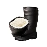 ornrjfll bottes de pluie chaudes en coton pour homme - chaussures d'eau à haut baril - bottes d'eau plus fourrure en caoutchouc - bottes pour hommes, noir 2, 43 eu