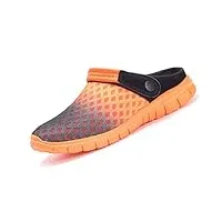 sabot femme mules homme sandales plage léger chaussures de jardin Été pantoufles,orange,41eu