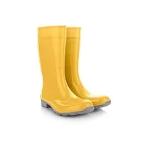 lemigo bottes en caoutchouc pour dames imperméables hautes bottes de pluie 967 ilse (jaune gris, système taille chaussures eu, adulte, numérique, moyen, 40)