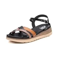 xti sandales à fermeture à boucle pour femme, couleur marron, taille 37, noir , 41 eu