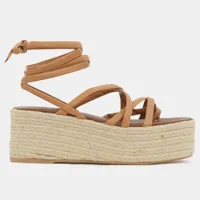 alohas - sandales en cuir paw paw camel - talon 7 cm