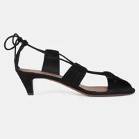neous - sandales en velours de cuir gloria noires - talon 5 cm