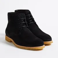 klom - desert boots quentin en velours de cuir noires