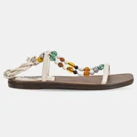 inuovo - sandales en cuir à perles multicolores