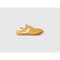 benetton, sneakers basses jaune moutarde, taille 38, moutarde, femme