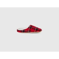 benetton, chaussons tartan, taille 40-41, rouge, femme
