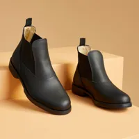boots équitation adulte classic cuir noir - fouganza
