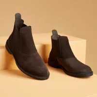 boots équitation adulte classic cuir marron - fouganza